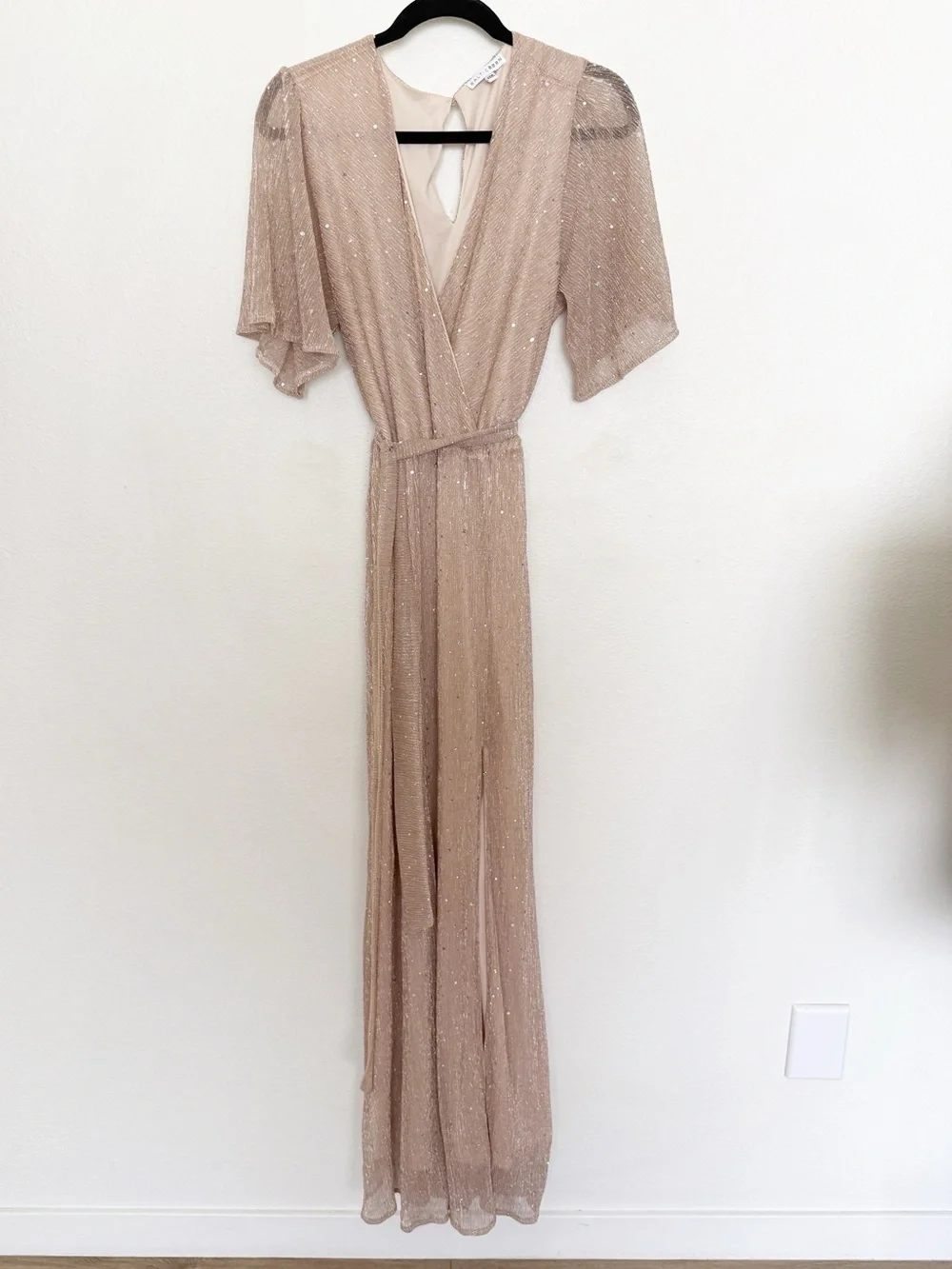 Baltic Born Grace Sparkle Gown Champagne Sequin Maxi Dress XXXL